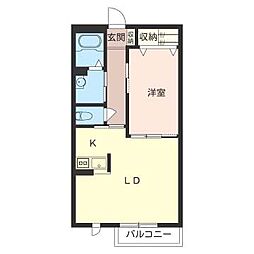 メゾンドール鬼高 1LDKの間取図画像