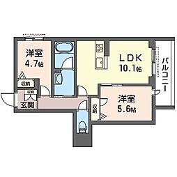 GraceBEREO市川 2LDKの間取図画像