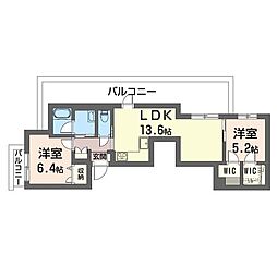 LeCiel 2LDKの間取図画像