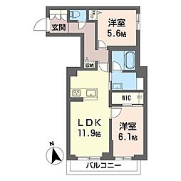 KOB10 2LDKの間取図画像