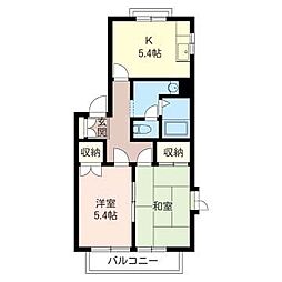 エステート宮久保F棟 2Kの間取図画像