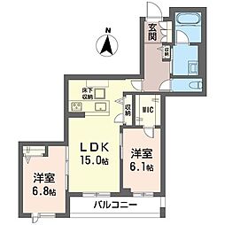 レフィシア 2LDKの間取図画像