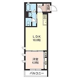 メイソンブランシュ 1LDKの間取図画像