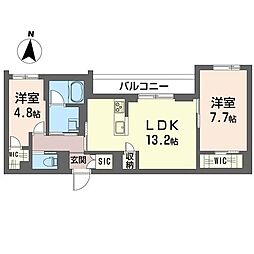 ラパン ド フォレ 2LDKの間取図画像