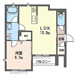 SBREEZE 1LDKの間取図画像