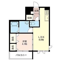 メゾンドラッキー3 1LDKの間取図画像