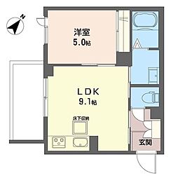 ドルフアルジョン 1LDKの間取図画像