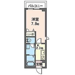 ルル大塚 1Kの間取図画像