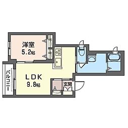 Y's桜 1LDKの間取図画像