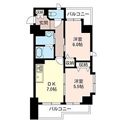グランシャリオ 2DKの間取図画像