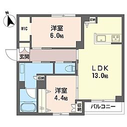グランダンケ 2LDKの間取図画像