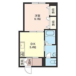 SunnyForest 1DKの間取図画像