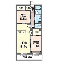 Forena羽沢横浜国大 2LDKの間取図画像