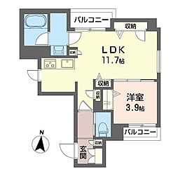 コーポ花岡 1LDKの間取図画像
