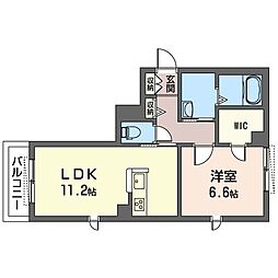 シェ・プレーヌ 1LDKの間取図画像
