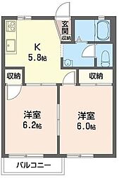 アーバン21 2Kの間取図画像