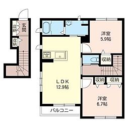 ベラルーチェ 2LDKの間取図画像