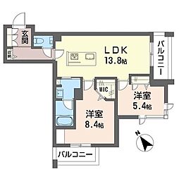 シャーメゾン港南台 2LDKの間取図画像