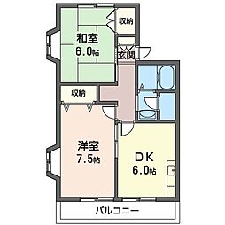 シャルマン港南台 2DKの間取図画像