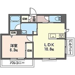 サニーガーデン2 1LDKの間取図画像