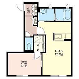 サンハイツK・3号棟 1LDKの間取図画像