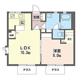 クリントンハウス1 1LDKの間取図画像