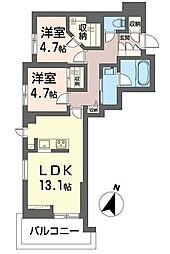 ウイスタリア 2LDKの間取図画像