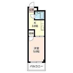 ヴィクトワール伊藤 1Kの間取図画像