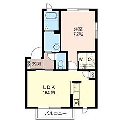 アンソレイエ岸根公園B 1LDKの間取図画像