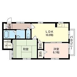 ジュネス岩井 2LDKの間取図画像