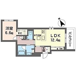 ウィステリアガーデン 1LDKの間取図画像
