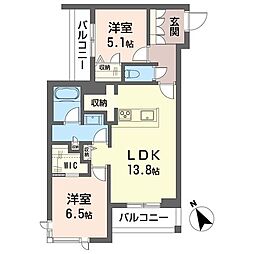 ウィステリアガーデン 2LDKの間取図画像