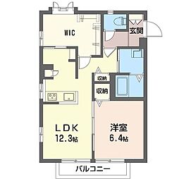 サニーハウス相沢B 1LDKの間取図画像
