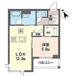ウィステリアガーデン 1LDKの間取図画像