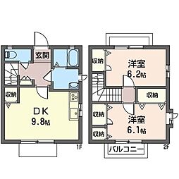 グレースホームB 2DKの間取図画像