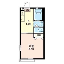 ハイツ大竹 1Kの間取図画像