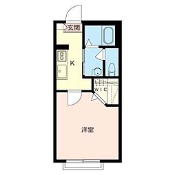 ボナール町屋 1Kの間取図画像