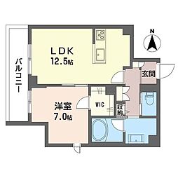 ヴェロナート金沢 1LDKの間取図画像