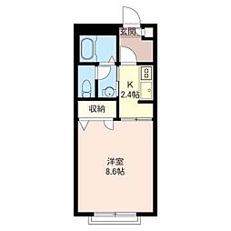 ベルコート2 1Kの間取図画像