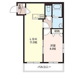 セレーノ 1LDKの間取図画像