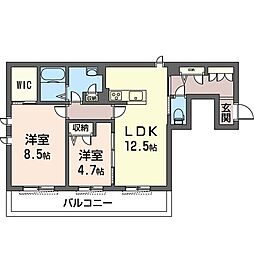 フェリーチェ 2LDKの間取図画像