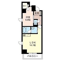 ソレアード子安通 1LDKの間取図画像