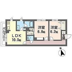 エクラージュ 2LDKの間取図画像