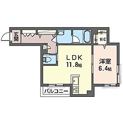 BEREO横濱長津田 1LDKの間取図画像