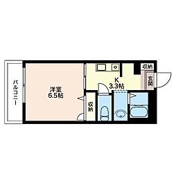 リブラ鴨居 1Kの間取図画像