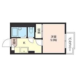 コートIVY 1Kの間取図画像