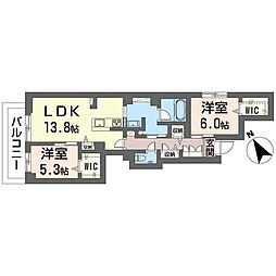 フォース アルカナ 2LDKの間取図画像