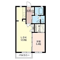 ビューグリーン 1LDKの間取図画像