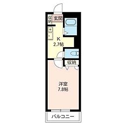 BIENA宮崎台 1Kの間取図画像
