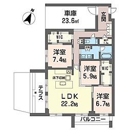 ルクセント 3LDKの間取図画像